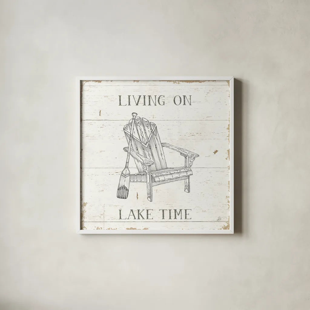 Lake Sketches IV by Daphne Brissonnet. Shown in a crisp white glass frame for a clean and minimalist style. Available as an archival giclee rolled canvas, fine art paper, or poster print. SKU 54082a.