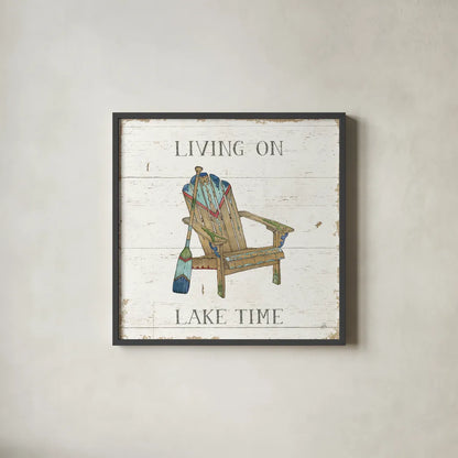 Lake Sketches IV Color by Daphne Brissonnet. Shown in a sleek black glass frame for a contemporary gallery look. Available as an archival giclee rolled canvas, fine art paper, or poster print. SKU 56856a.