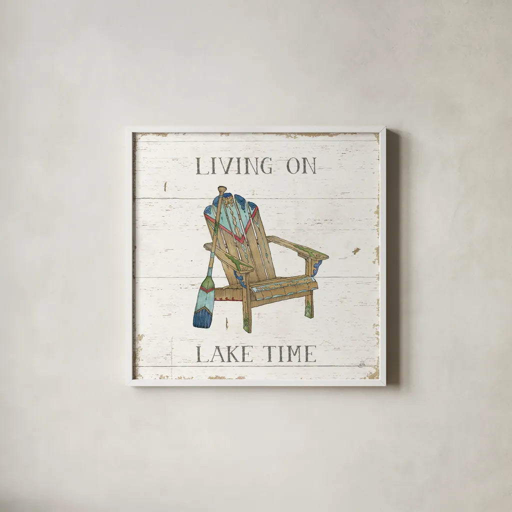 Lake Sketches IV Color by Daphne Brissonnet. Shown in a crisp white glass frame for a clean and minimalist style. Available as an archival giclee rolled canvas, fine art paper, or poster print. SKU 56856a.