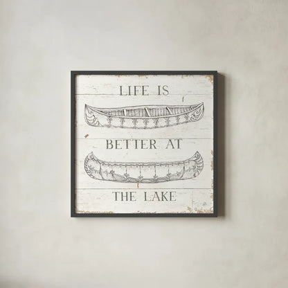 Lake Sketches V by Daphne Brissonnet. Shown in a sleek black glass frame for a contemporary gallery look. Available as an archival giclee rolled canvas, fine art paper, or poster print. SKU 54083a.