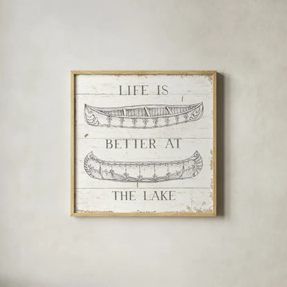 Lake Sketches V by Daphne Brissonnet. Shown in a natural wood glass frame for a timeless modern aesthetic. Available as an archival giclee rolled canvas, fine art paper, or poster print. SKU 54083a.