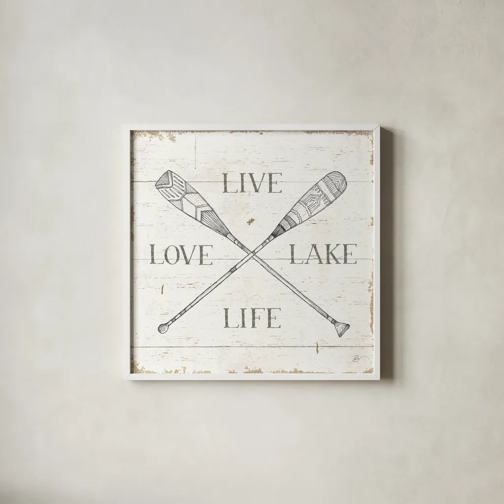 Lake Sketches VI by Daphne Brissonnet. Shown in a crisp white glass frame for a clean and minimalist style. Available as an archival giclee rolled canvas, fine art paper, or poster print. SKU 54084a.