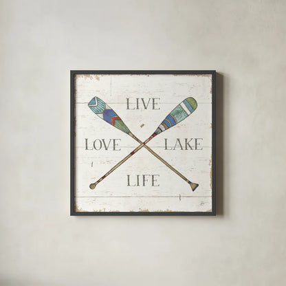 Lake Sketches VI Color by Daphne Brissonnet. Shown in a sleek black glass frame for a contemporary gallery look. Available as an archival giclee rolled canvas, fine art paper, or poster print. SKU 56858a.