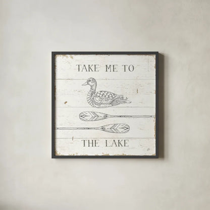 Lake Sketches VII by Daphne Brissonnet. Shown in a sleek black glass frame for a contemporary gallery look. Available as an archival giclee rolled canvas, fine art paper, or poster print. SKU 54085a.