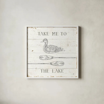 Lake Sketches VII by Daphne Brissonnet. Shown in a crisp white glass frame for a clean and minimalist style. Available as an archival giclee rolled canvas, fine art paper, or poster print. SKU 54085a.