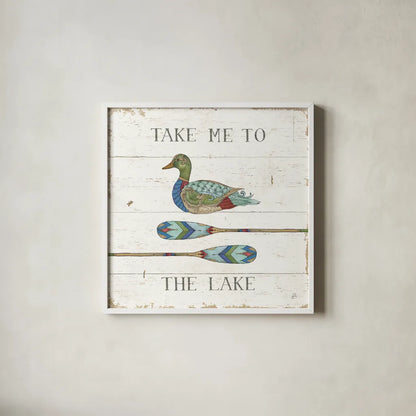 Lake Sketches VII Color by Daphne Brissonnet. Shown in a crisp white glass frame for a clean and minimalist style. Available as an archival giclee rolled canvas, fine art paper, or poster print. SKU 56859a.