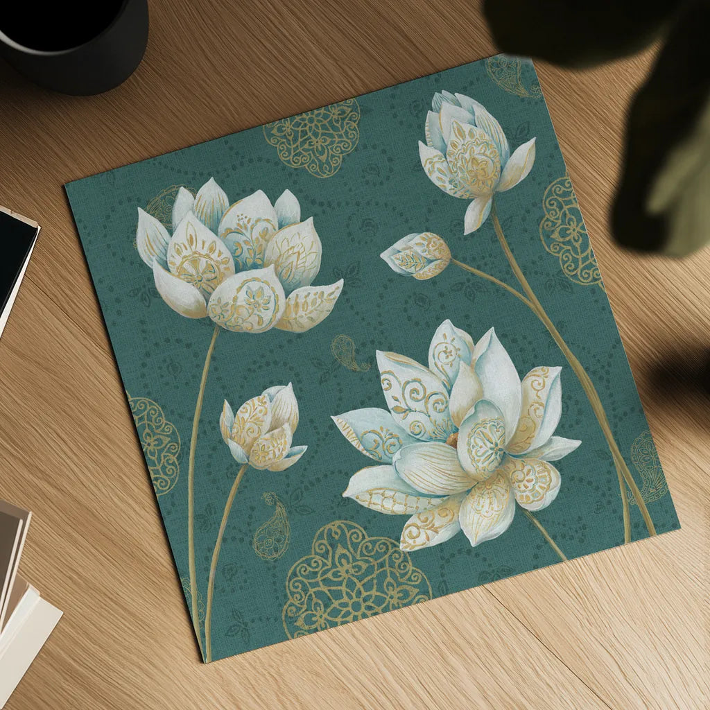 Lotus Dream IVB by Daphne Brissonnet. Shown as a detailed flat fine art print, highlighting archival giclee quality. Available as an archival giclee rolled canvas, fine art paper, or poster print. SKU 24878a.