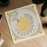 Love Tales XV Yellow by Daphne Brissonnet. Shown as a detailed flat fine art print, highlighting archival giclee quality. Available as an archival giclee rolled canvas, fine art paper, or poster print. SKU 75698a.