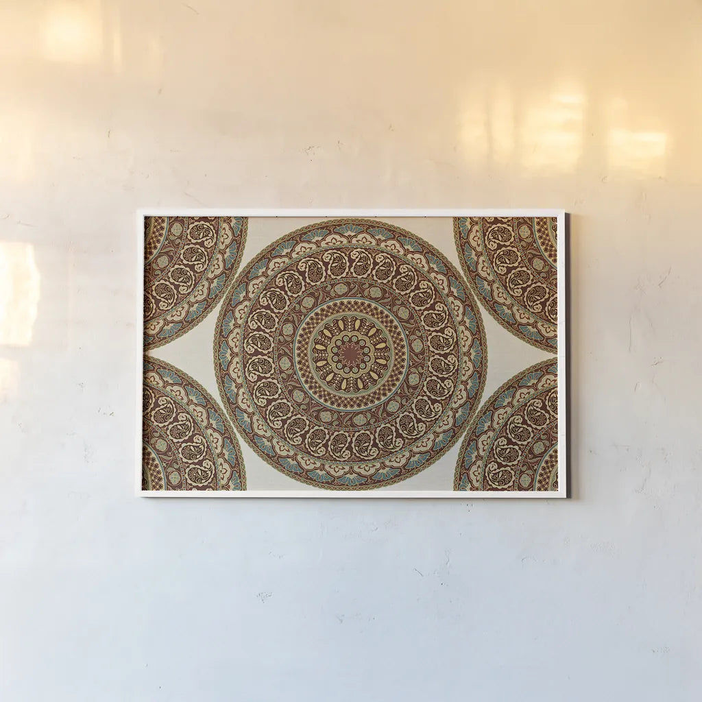 Mandala Road I by Daphne Brissonnet. shown as a paper print in a white frame. Available as a archival giclee rolled canvas, fine art paper, or poster print. SKU 24918i.