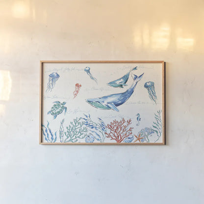 Maritime I by Daphne Brissonnet. shown as a paper print in a natural frame. Available as a archival giclee rolled canvas, fine art paper, or poster print. SKU 35199i.