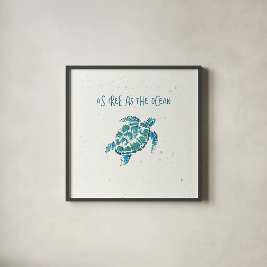 Maritime III by Daphne Brissonnet. Shown in a sleek black glass frame for a contemporary gallery look. Available as an archival giclee rolled canvas, fine art paper, or poster print. SKU 35201a.