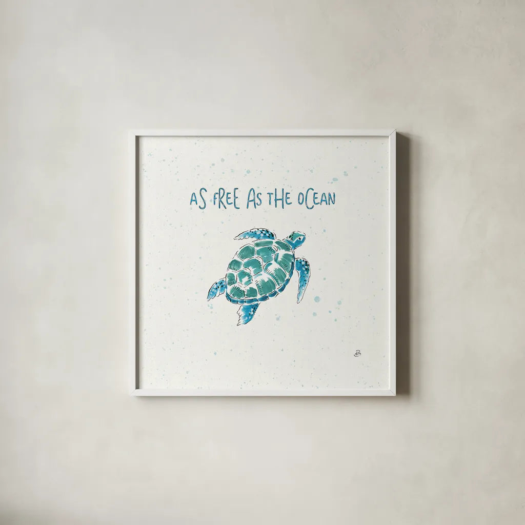 Maritime III by Daphne Brissonnet. Shown in a crisp white glass frame for a clean and minimalist style. Available as an archival giclee rolled canvas, fine art paper, or poster print. SKU 35201a.