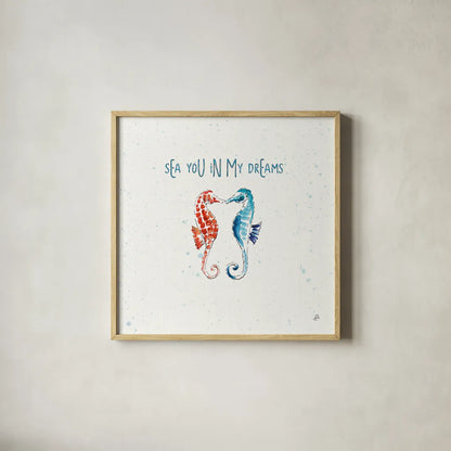 Maritime IV by Daphne Brissonnet. Shown in a natural wood glass frame for a timeless modern aesthetic. Available as an archival giclee rolled canvas, fine art paper, or poster print. SKU 35202a.