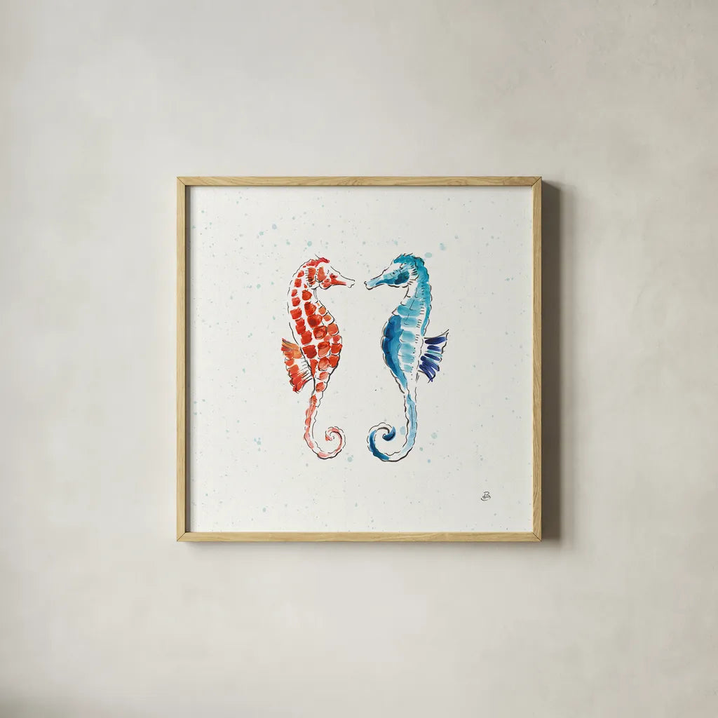 Maritime IX by Daphne Brissonnet. Shown in a natural wood glass frame for a timeless modern aesthetic. Available as an archival giclee rolled canvas, fine art paper, or poster print. SKU 35207a.