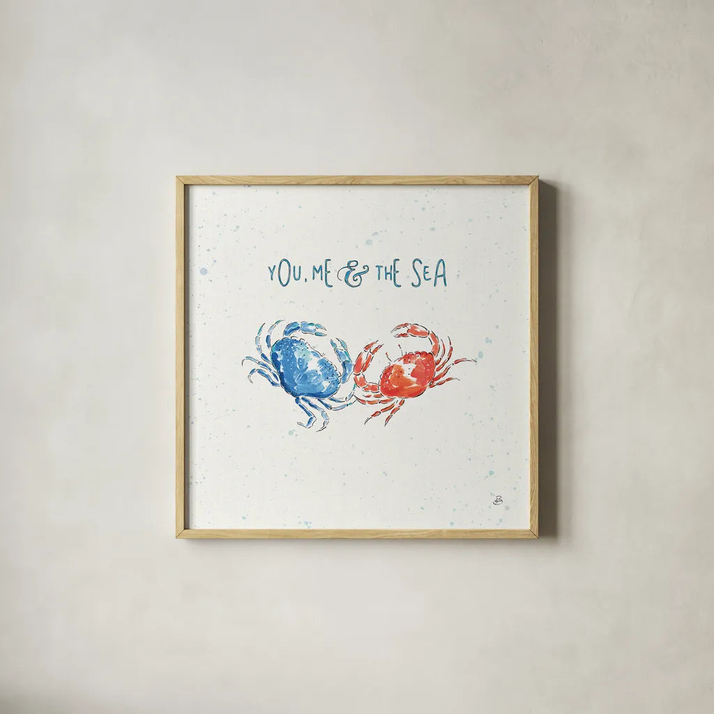 Maritime V by Daphne Brissonnet. Shown in a natural wood glass frame for a timeless modern aesthetic. Available as an archival giclee rolled canvas, fine art paper, or poster print. SKU 35203a.