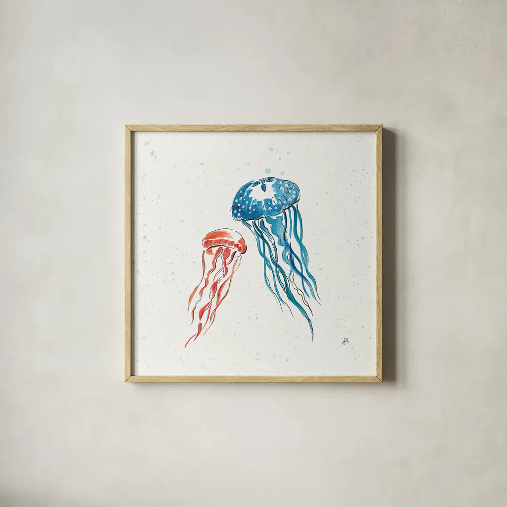 Maritime VI by Daphne Brissonnet. Shown in a natural wood glass frame for a timeless modern aesthetic. Available as an archival giclee rolled canvas, fine art paper, or poster print. SKU 35204a.