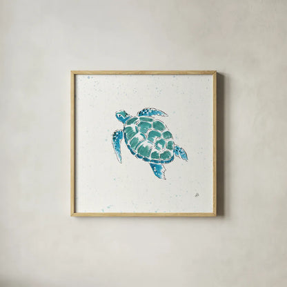 Maritime VII by Daphne Brissonnet. Shown in a natural wood glass frame for a timeless modern aesthetic. Available as an archival giclee rolled canvas, fine art paper, or poster print. SKU 35205a.