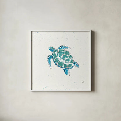 Maritime VII by Daphne Brissonnet. Shown in a crisp white glass frame for a clean and minimalist style. Available as an archival giclee rolled canvas, fine art paper, or poster print. SKU 35205a.