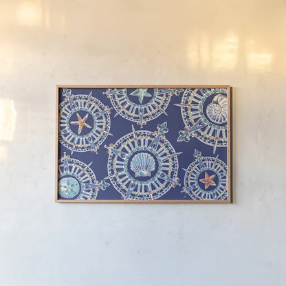 Maritime XIV by Daphne Brissonnet. shown as a paper print in a natural frame. Available as a archival giclee rolled canvas, fine art paper, or poster print. SKU 35212i.