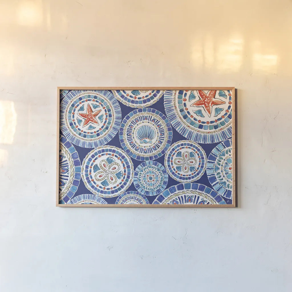 Maritime XV by Daphne Brissonnet. shown as a paper print in a natural frame. Available as a archival giclee rolled canvas, fine art paper, or poster print. SKU 35213i.