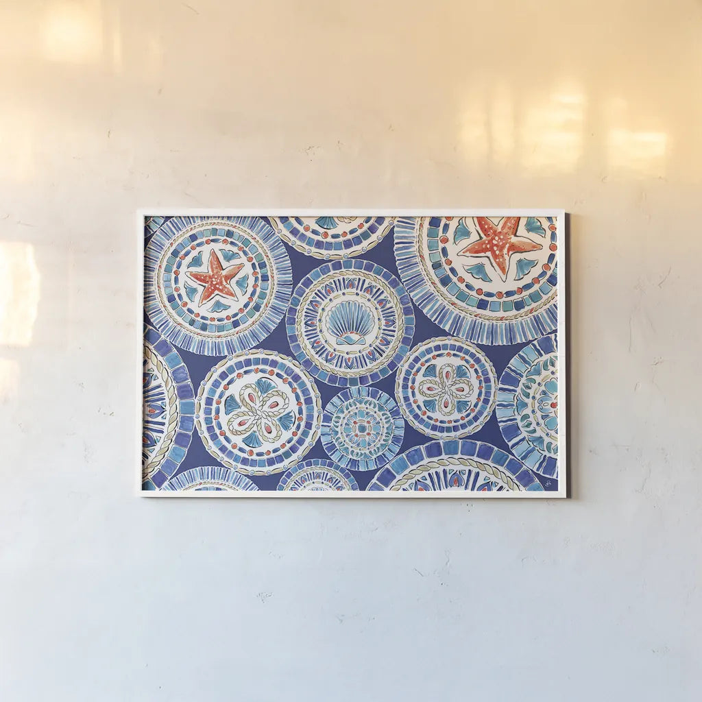 Maritime XV by Daphne Brissonnet. shown as a paper print in a white frame. Available as a archival giclee rolled canvas, fine art paper, or poster print. SKU 35213i.