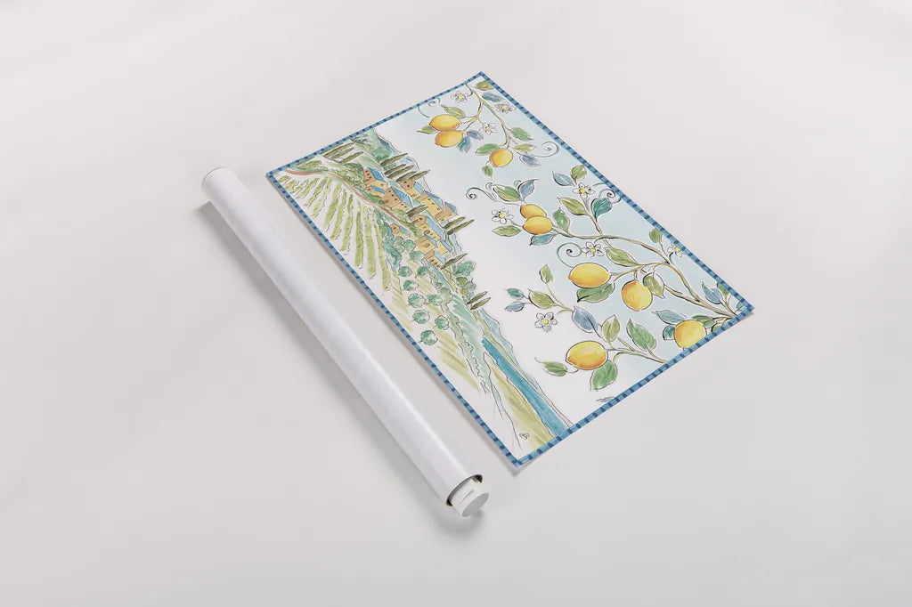 Mediterranean Breeze I by Daphne Brissonnet. shown as a rolled paper print. Available as archival giclee rolled canvas, fine art paper, or poster print. SKU 45717i.