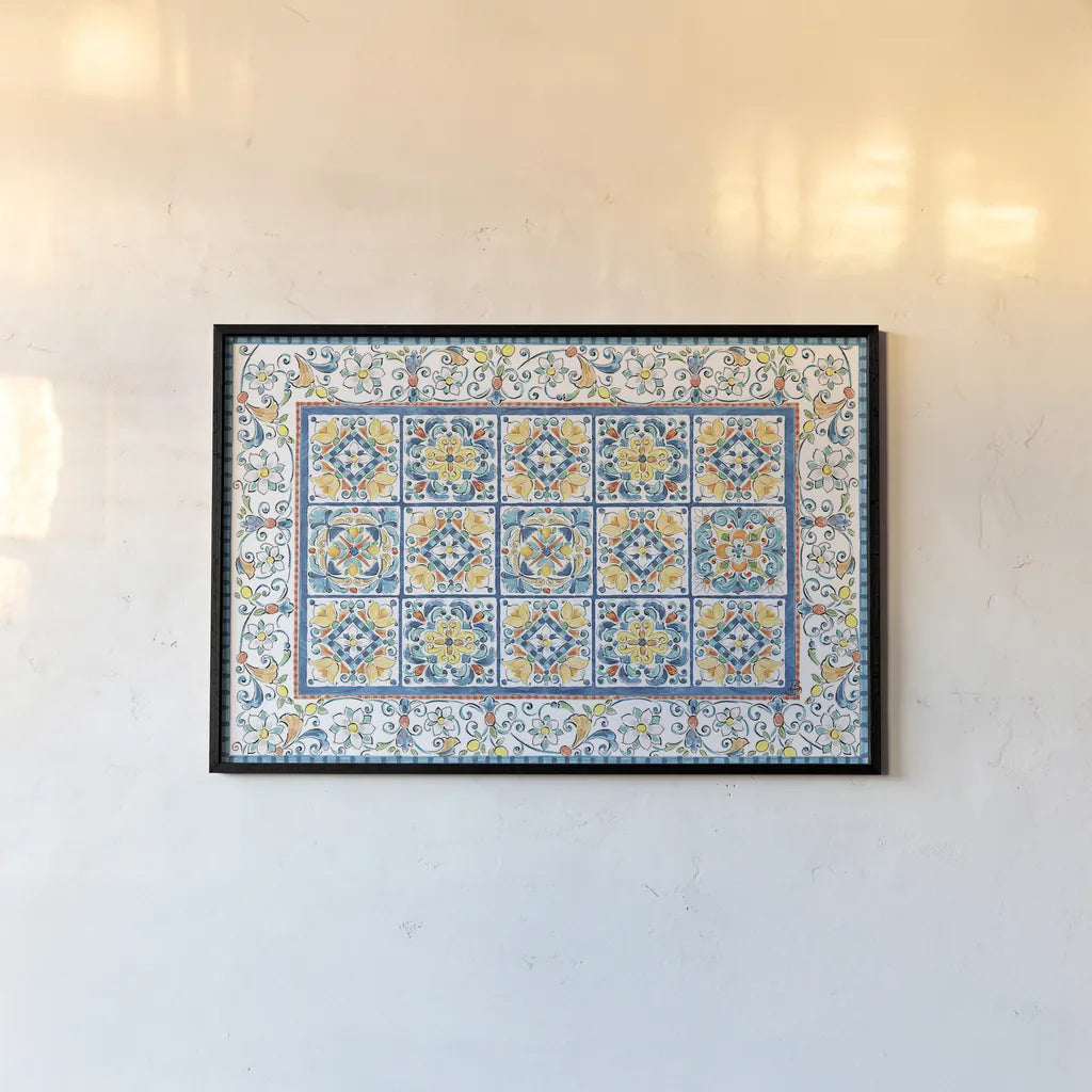 Mediterranean Breeze II by Daphne Brissonnet. shown as a paper print in a black flame. Available as a archival giclee rolled canvas, fine art paper, or poster print. SKU 45718i.