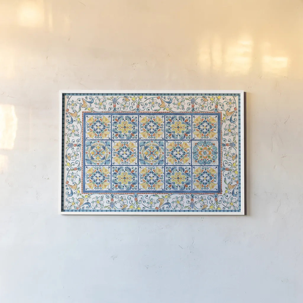 Mediterranean Breeze II by Daphne Brissonnet. shown as a paper print in a white frame. Available as a archival giclee rolled canvas, fine art paper, or poster print. SKU 45718i.