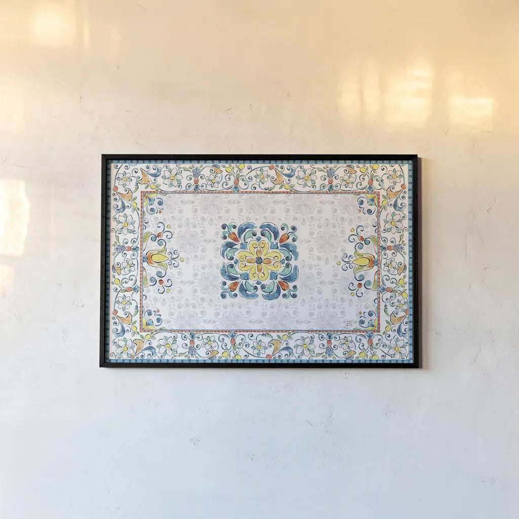 Mediterranean Breeze III by Daphne Brissonnet. shown as a paper print in a black flame. Available as a archival giclee rolled canvas, fine art paper, or poster print. SKU 45719i.