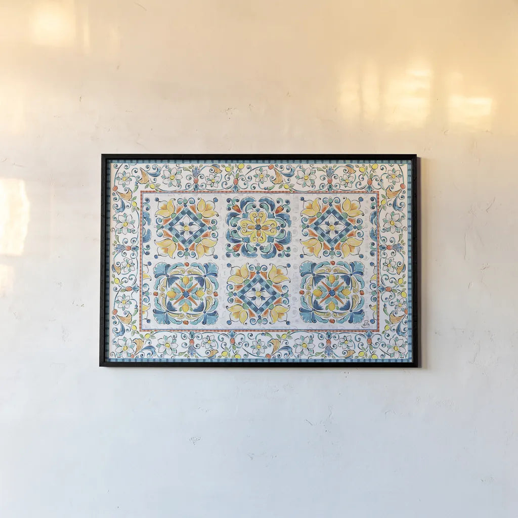 Mediterranean Breeze IV by Daphne Brissonnet. shown as a paper print in a black flame. Available as a archival giclee rolled canvas, fine art paper, or poster print. SKU 45720i.