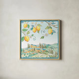 Mediterranean Breeze IX by Daphne Brissonnet. Shown in a natural wood glass frame for a timeless modern aesthetic. Available as an archival giclee rolled canvas, fine art paper, or poster print. SKU 47052a.