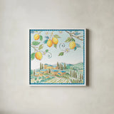 Mediterranean Breeze IX by Daphne Brissonnet. Shown in a crisp white glass frame for a clean and minimalist style. Available as an archival giclee rolled canvas, fine art paper, or poster print. SKU 47052a.