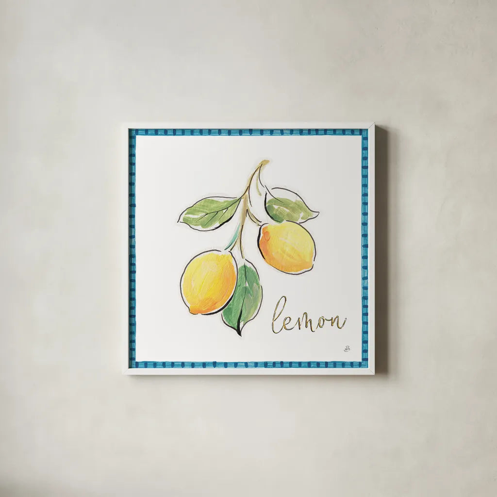 Mediterranean Breeze XIV by Daphne Brissonnet. Shown in a crisp white glass frame for a clean and minimalist style. Available as an archival giclee rolled canvas, fine art paper, or poster print. SKU 47057a.