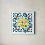 Mediterranean Breeze XIX by Daphne Brissonnet. Shown in a crisp white glass frame for a clean and minimalist style. Available as an archival giclee rolled canvas, fine art paper, or poster print. SKU 47062a.