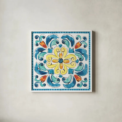 Mediterranean Breeze XIX by Daphne Brissonnet. Shown in a crisp white glass frame for a clean and minimalist style. Available as an archival giclee rolled canvas, fine art paper, or poster print. SKU 47062a.