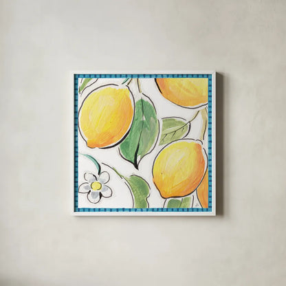 Mediterranean Breeze XVI by Daphne Brissonnet. Shown in a crisp white glass frame for a clean and minimalist style. Available as an archival giclee rolled canvas, fine art paper, or poster print. SKU 47059a.