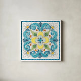 Mediterranean Breeze XVIII by Daphne Brissonnet. Shown in a crisp white glass frame for a clean and minimalist style. Available as an archival giclee rolled canvas, fine art paper, or poster print. SKU 47061a.