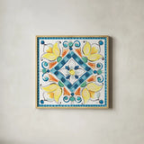Mediterranean Breeze XX by Daphne Brissonnet. Shown in a natural wood glass frame for a timeless modern aesthetic. Available as an archival giclee rolled canvas, fine art paper, or poster print. SKU 47063a.