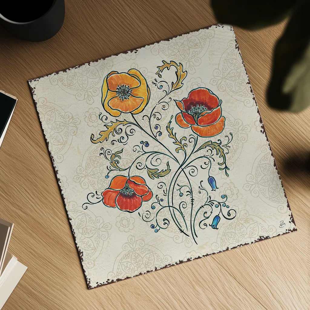 Mediterranean Flair II by Daphne Brissonnet. Shown as a detailed flat fine art print, highlighting archival giclee quality. Available as an archival giclee rolled canvas, fine art paper, or poster print. SKU 26004a.