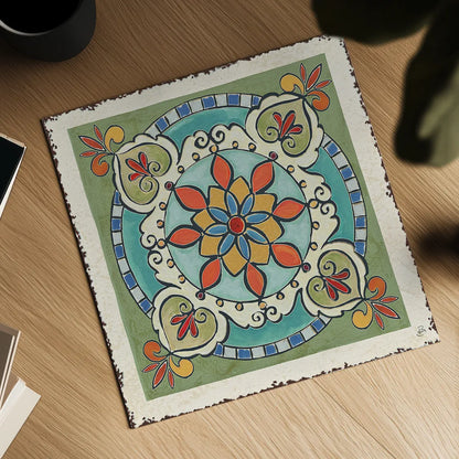 Mediterranean Flair IX by Daphne Brissonnet. Shown as a detailed flat fine art print, highlighting archival giclee quality. Available as an archival giclee rolled canvas, fine art paper, or poster print. SKU 26011a.