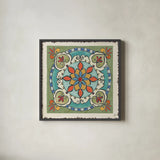 Mediterranean Flair IX by Daphne Brissonnet. Shown in a sleek black glass frame for a contemporary gallery look. Available as an archival giclee rolled canvas, fine art paper, or poster print. SKU 26011a.