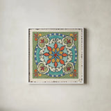 Mediterranean Flair IX by Daphne Brissonnet. Shown in a crisp white glass frame for a clean and minimalist style. Available as an archival giclee rolled canvas, fine art paper, or poster print. SKU 26011a.