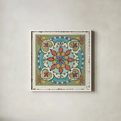 Mediterranean Flair IX by Daphne Brissonnet. Shown in a crisp white glass frame for a clean and minimalist style. Available as an archival giclee rolled canvas, fine art paper, or poster print. SKU 26011a.