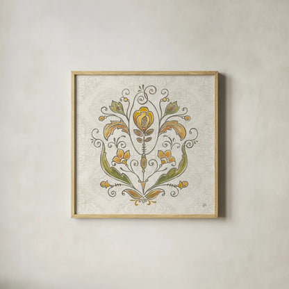 Mediterranean Flair V Neutral by Daphne Brissonnet. Shown in a natural wood glass frame for a timeless modern aesthetic. Available as an archival giclee rolled canvas, fine art paper, or poster print. SKU 75642a.