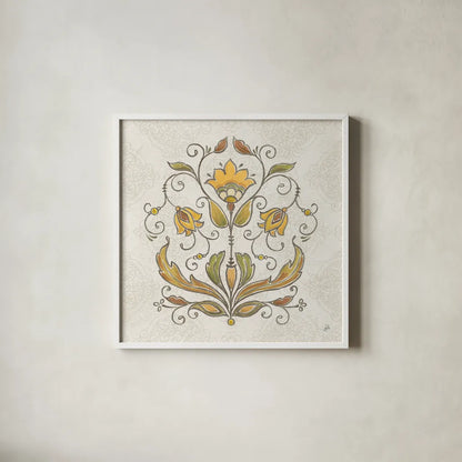 Mediterranean Flair VI Neutral by Daphne Brissonnet. Shown in a crisp white glass frame for a clean and minimalist style. Available as an archival giclee rolled canvas, fine art paper, or poster print. SKU 75643a.