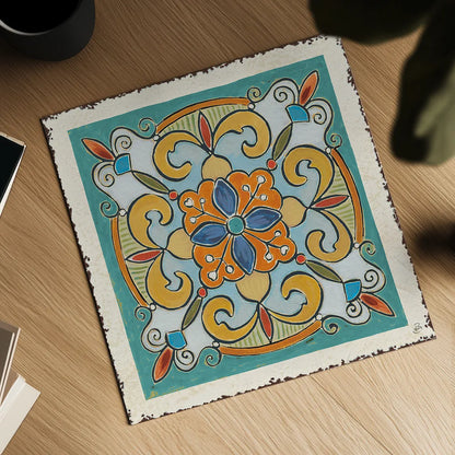 Mediterranean Flair VII by Daphne Brissonnet. Shown as a detailed flat fine art print, highlighting archival giclee quality. Available as an archival giclee rolled canvas, fine art paper, or poster print. SKU 26009a.