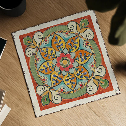 Mediterranean Flair VIII by Daphne Brissonnet. Shown as a detailed flat fine art print, highlighting archival giclee quality. Available as an archival giclee rolled canvas, fine art paper, or poster print. SKU 26010a.