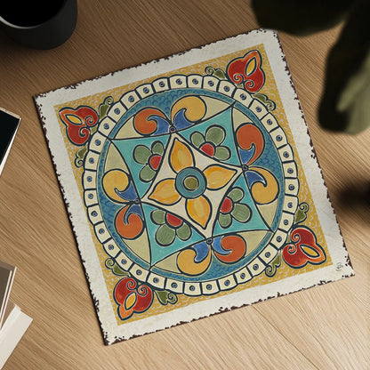 Mediterranean Flair X by Daphne Brissonnet. Shown as a detailed flat fine art print, highlighting archival giclee quality. Available as an archival giclee rolled canvas, fine art paper, or poster print. SKU 26012a.