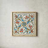 Mediterranean Flair XI by Daphne Brissonnet. Shown in a natural wood glass frame for a timeless modern aesthetic. Available as an archival giclee rolled canvas, fine art paper, or poster print. SKU 26013a.
