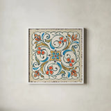 Mediterranean Flair XI by Daphne Brissonnet. Shown in a crisp white glass frame for a clean and minimalist style. Available as an archival giclee rolled canvas, fine art paper, or poster print. SKU 26013a.